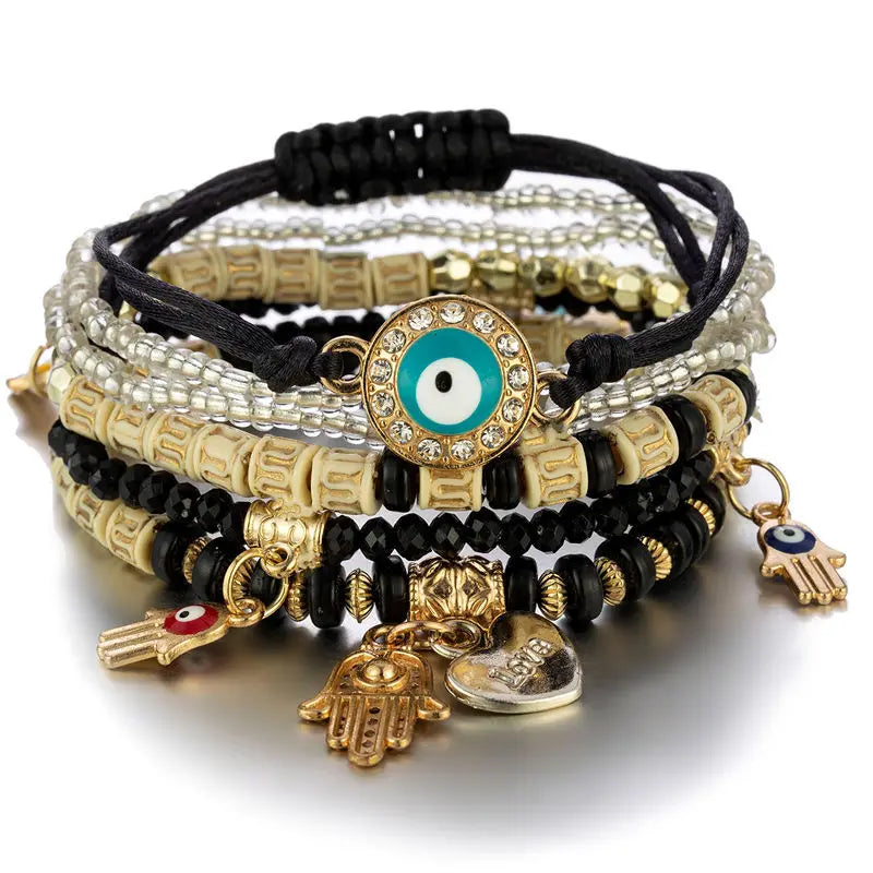 Evil Eye Charm Bracelet Set