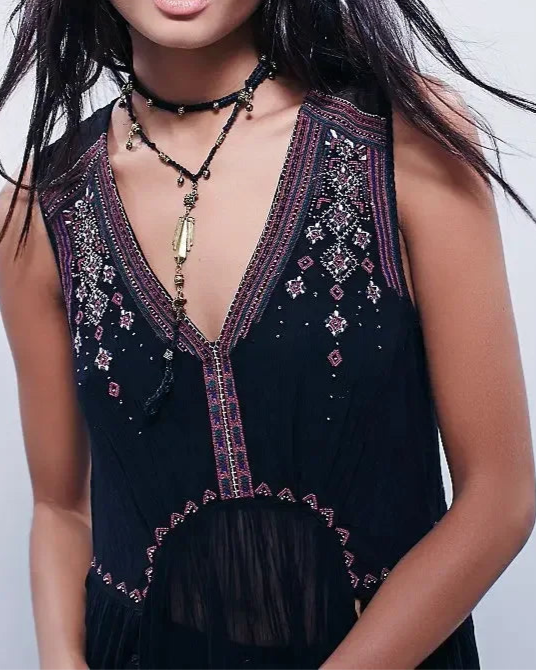 Midnight Mirage Maxi Top
