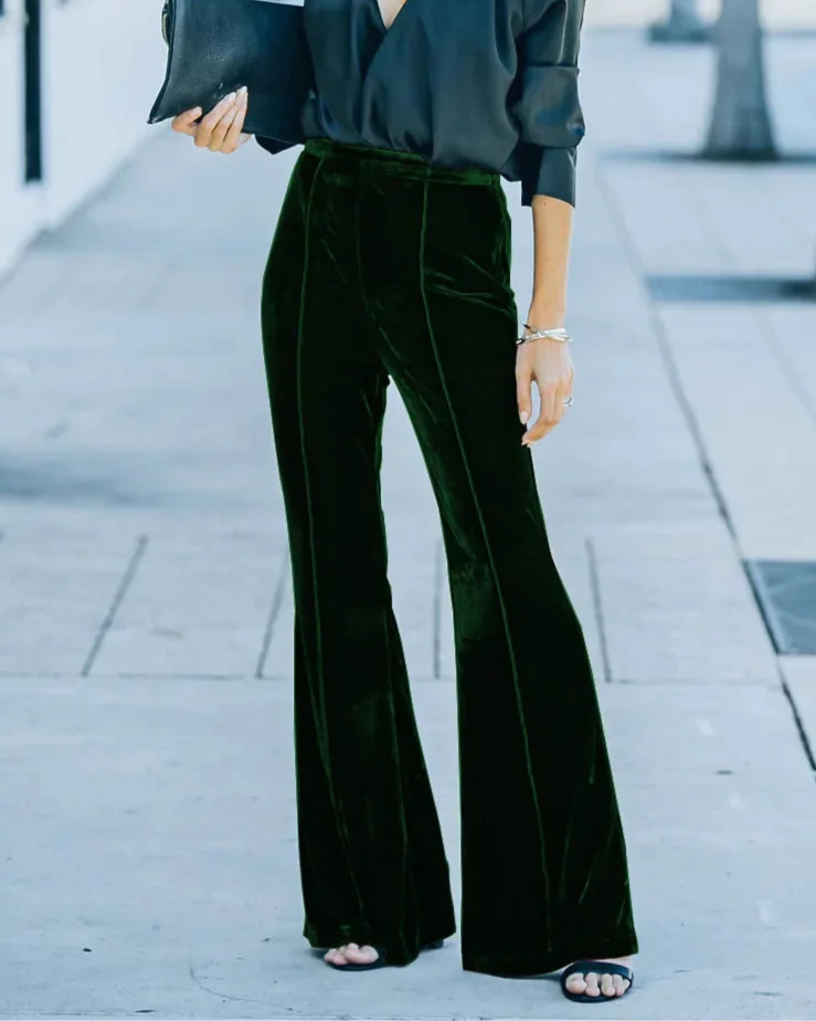Velvet Allure Flare Pants