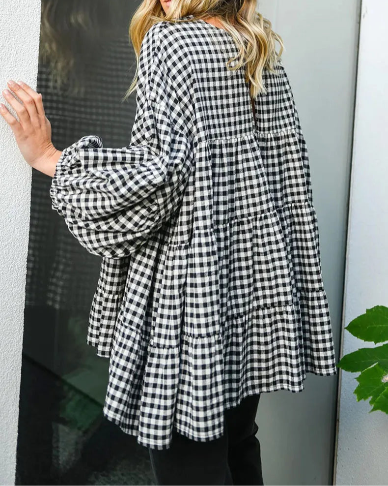 Savannah Plaid Boho Shirt