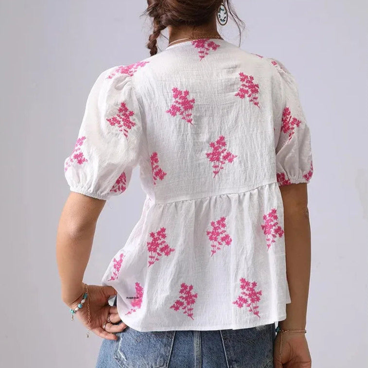 Boho Bloom Embroidered Blouse