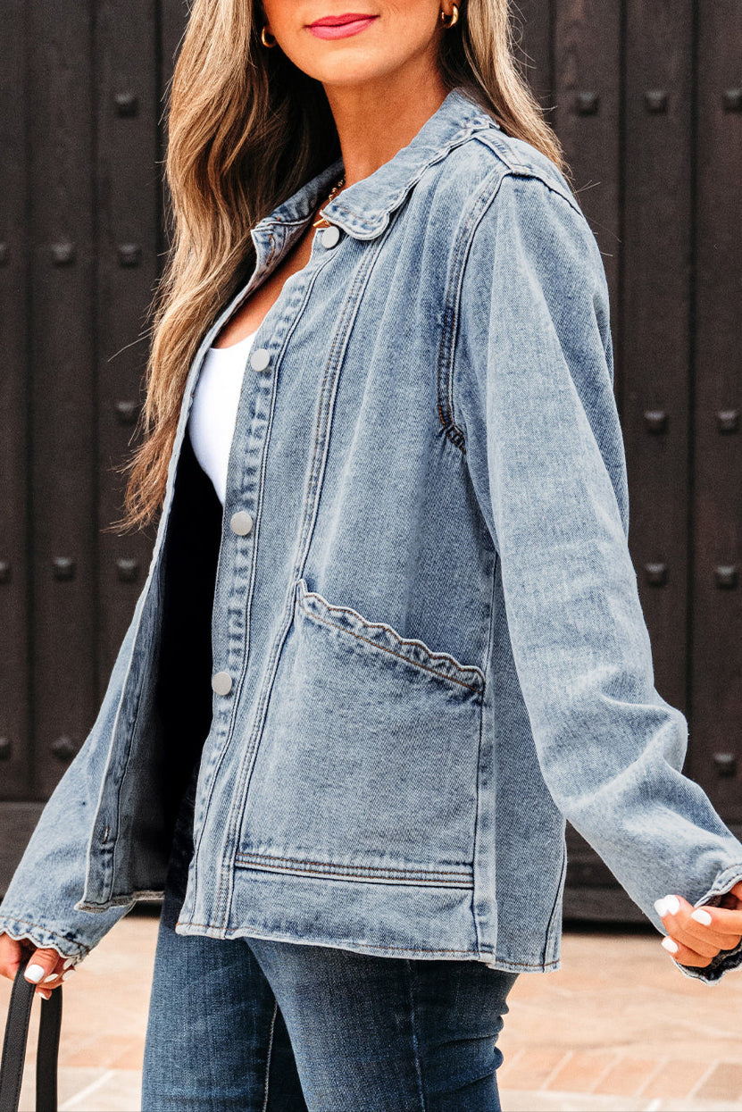 Myosotis Scallop Denim Jacket