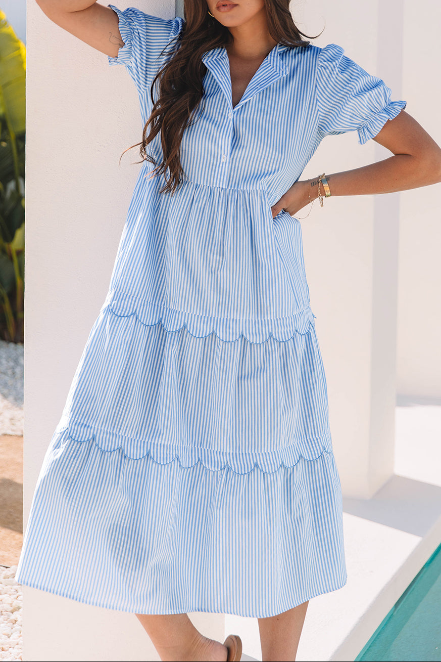 Azure Tides Midi Dress
