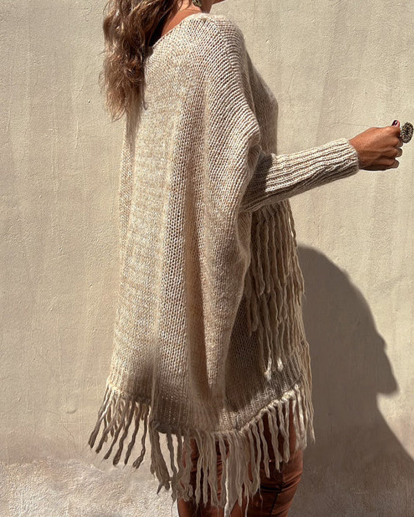 Boho Fringe Knit Sweater