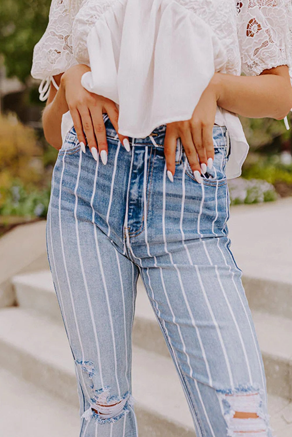 Skyline Stripe Flare Jeans