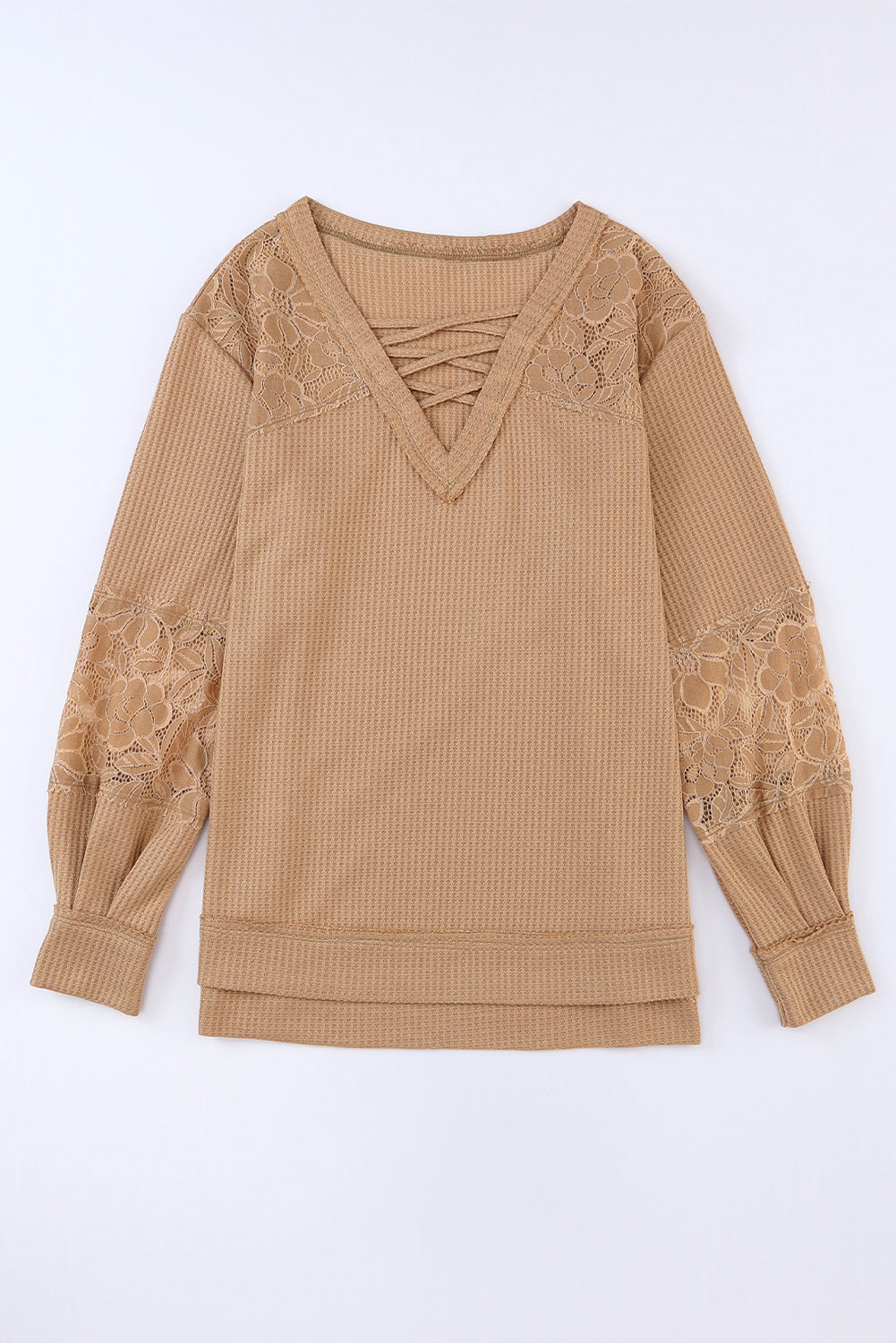 Lyana Lace Waffle Top