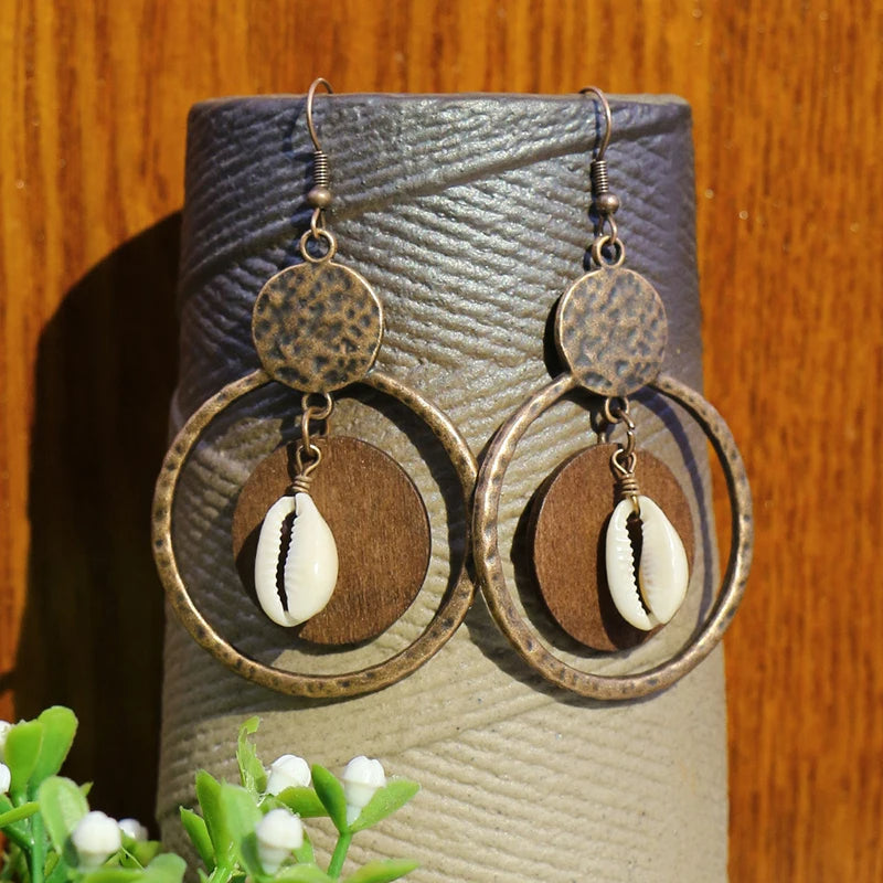 Wooden Drop Dangle Earrings