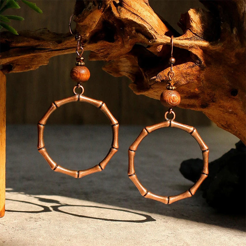 Wooden Drop Dangle Earrings