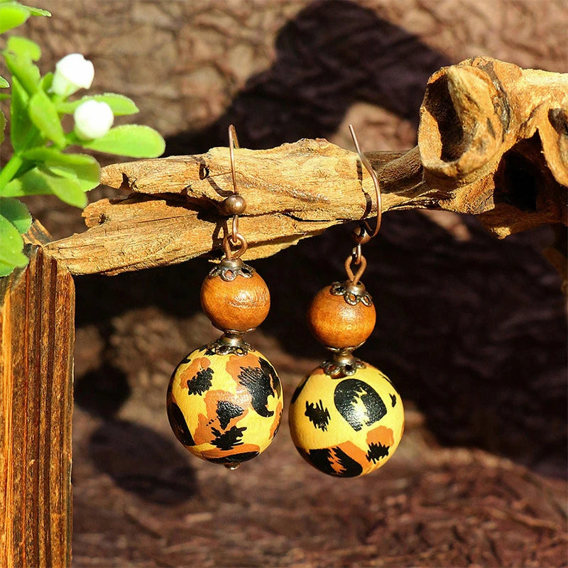 Wooden Drop Dangle Earrings