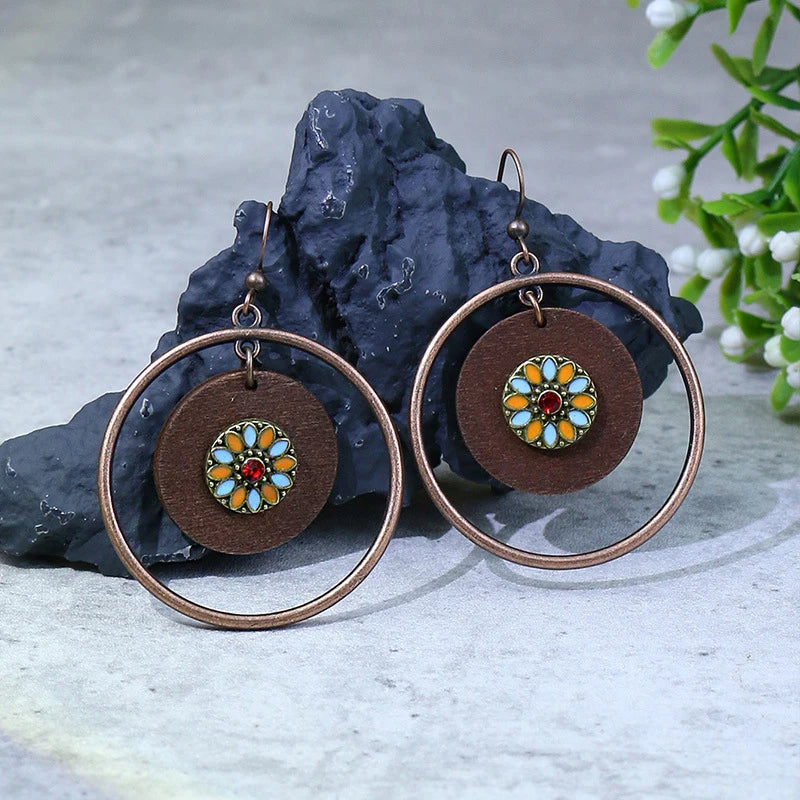 Wooden Drop Dangle Earrings